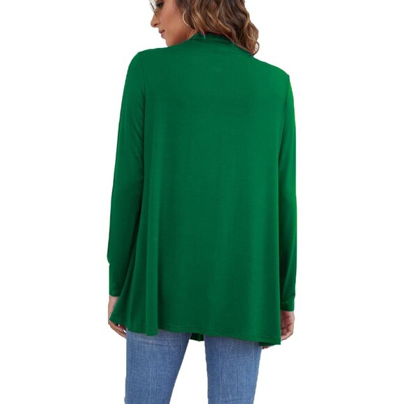 Women's Lightweight Open Front Cardigan Long Sleeve Casual Soft Drape Fall - Picture 6 of 7